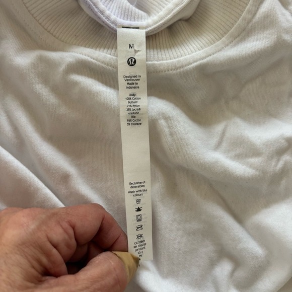 Lululemon Tshirt Bodysuit White Heavyweight Cotton Open Back Short Sleeve Medium - Picture 3 of 8
